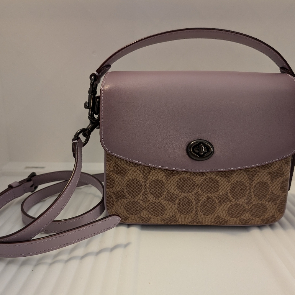 Coach Cassie 19 in Soft Lilac and Tan with Pewter hardware